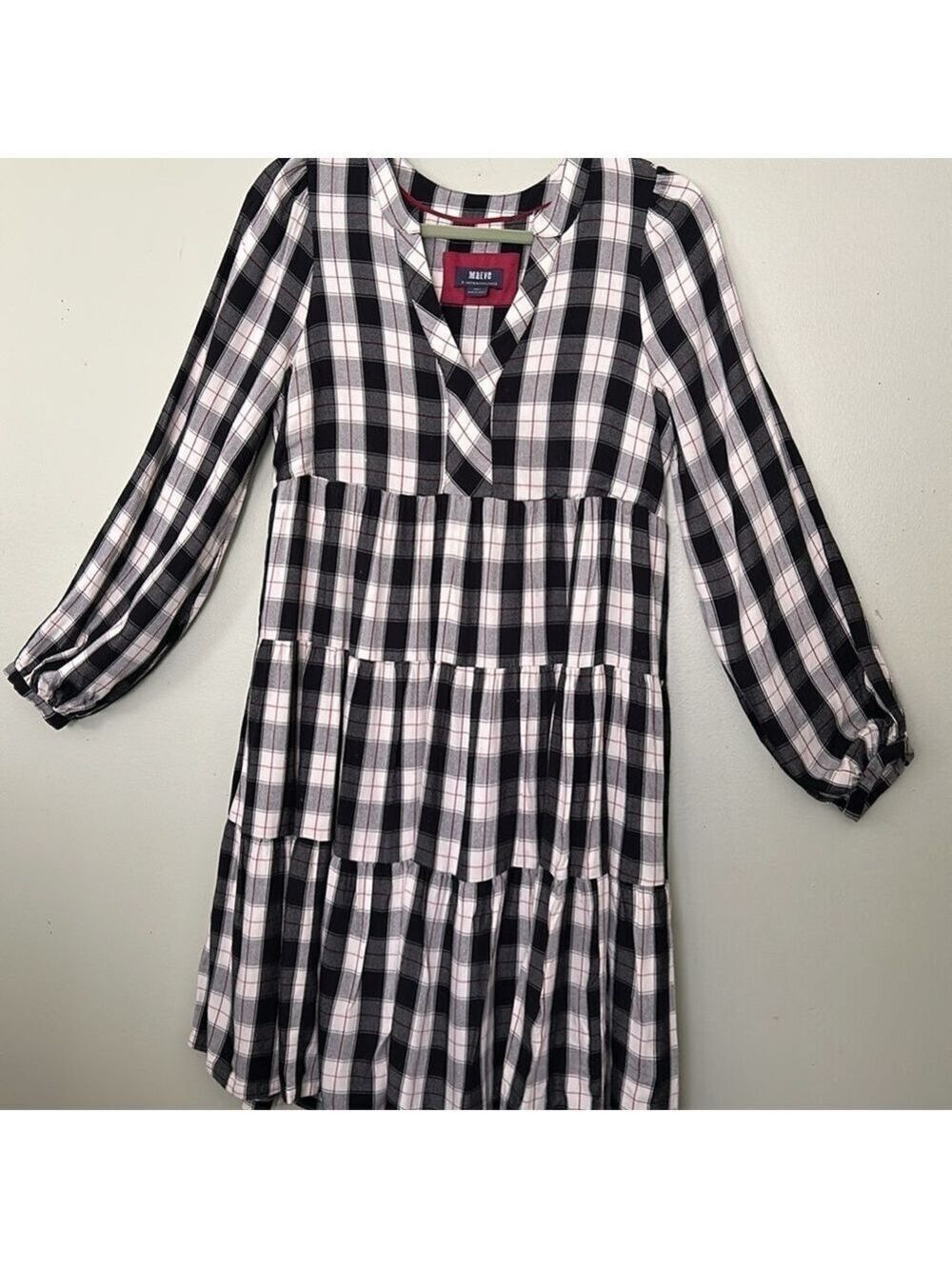 Anthropologie Maeve Amber Plaid Tiered Dress - Picture 6 of 11